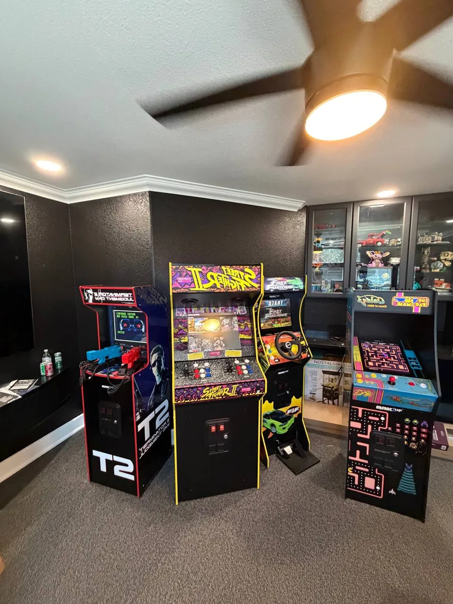 Arcade cabinet and game room furniture assembly in a Henderson, NV home by LvH Vegas Handyman Co